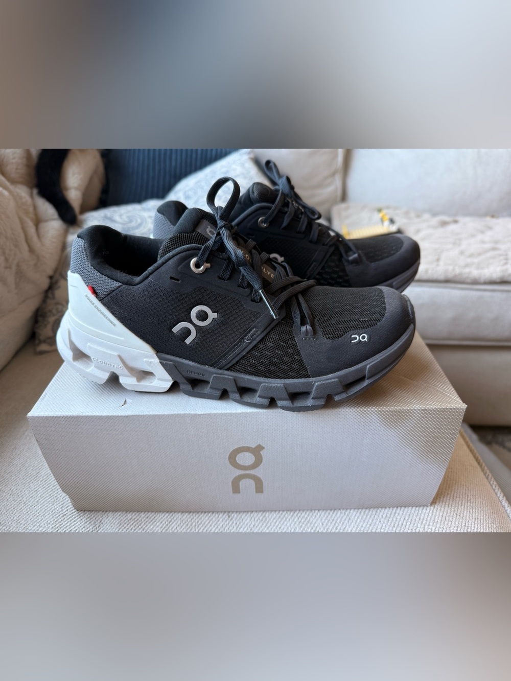 On Running Women's Black and White Cloudswift Athletic Sneakers